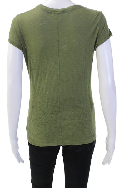 Goldie Womens Jersey T-Shirt Green Short Sleeve Pima Cotton Size XS