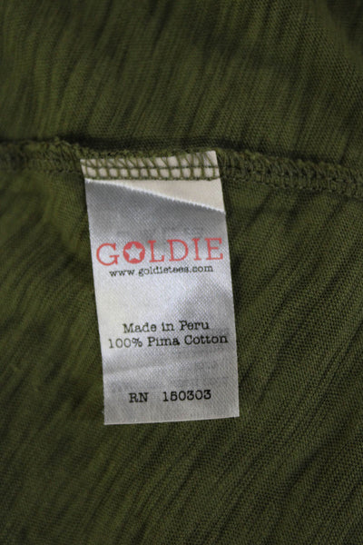 Goldie Womens Jersey T-Shirt Green Short Sleeve Pima Cotton Size XS
