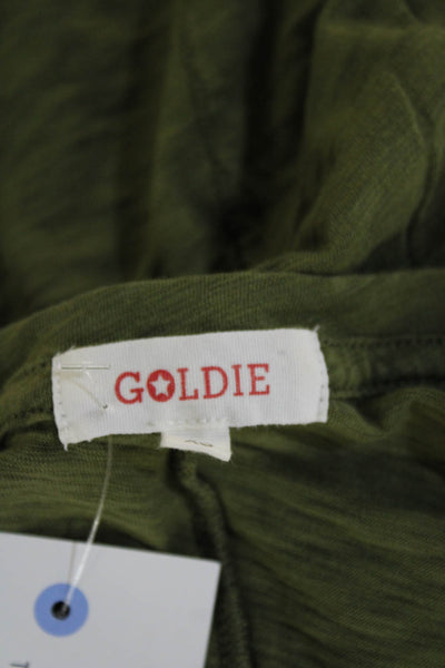Goldie Womens Jersey T-Shirt Green Short Sleeve Pima Cotton Size XS