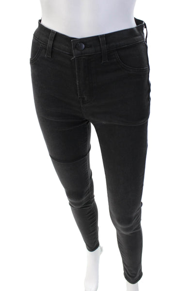 J Brand Women Skinny Jeggings Black Mid Rise Button Fly Size 26