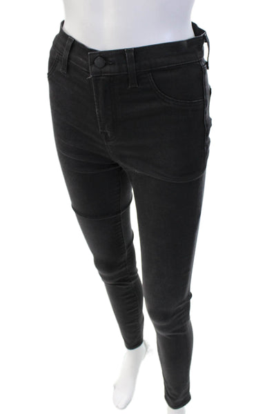 J Brand Women Skinny Jeggings Black Mid Rise Button Fly Size 26