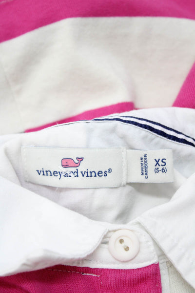 Vineyard Vines Boys Cotton Long Sleeve Stripe Polo Top White Size XS