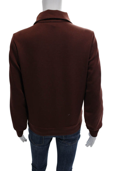 Athleta Women Pullover Sweatshirts Brown Mock Neck Zip Long Sleeve Size XS