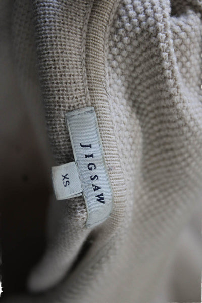 Jigsaw Womens Beige Wool Button Cardigan Long Sleeve Size XS
