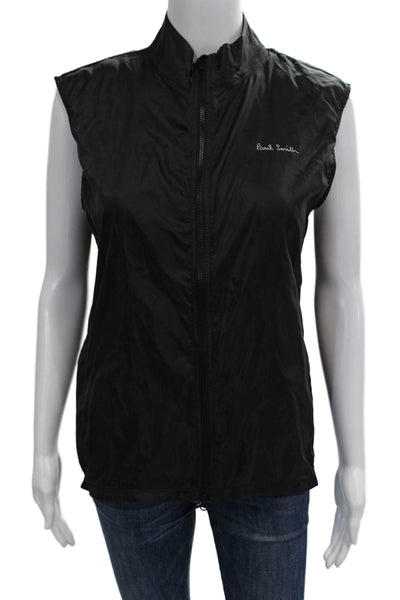 Paul Smith Men Windbreaker Vest Black High Neck Zip Size L