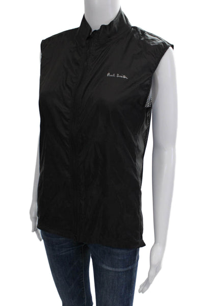 Paul Smith Men Windbreaker Vest Black High Neck Zip Size L