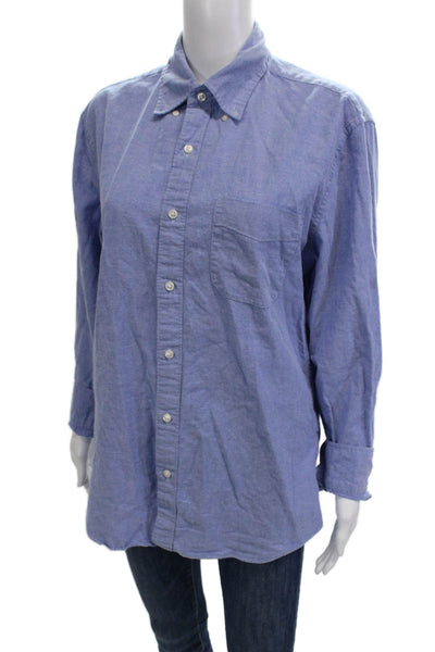 J Crew Mens Button-Down Shirt Long Sleeve Blue Cotton Size M