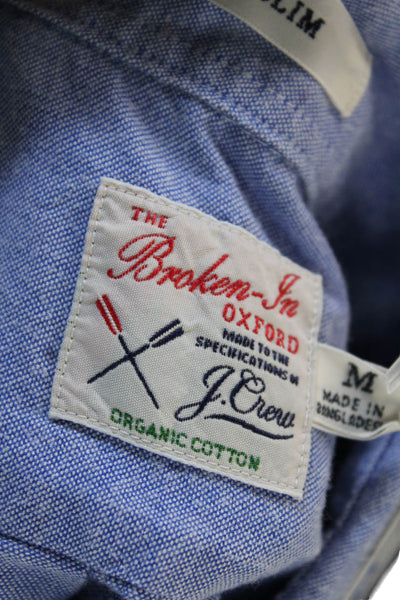 J Crew Mens Button-Down Shirt Long Sleeve Blue Cotton Size M