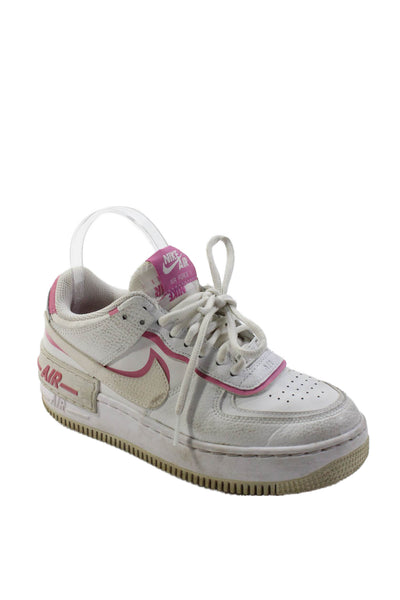 Nike Womens Textured Lace Up Platform Colorblock Sneakers White Size 6.5