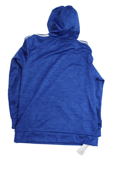 Adidas Unisex Kids Striped Long Sleeve Pullover Hoodie Blue Size XL
