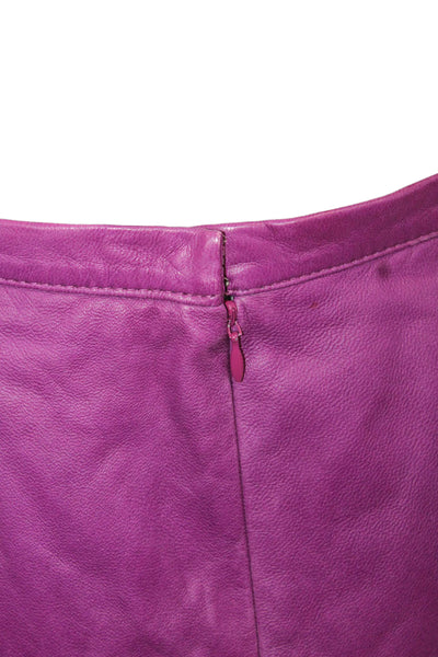 Love Leather Women A-Line Mini Skirt Purple  Leather Size XS