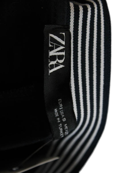 Zara Women Ankle Cropped Polka Dot Black Pants Size S