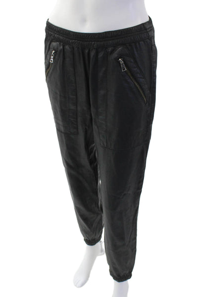DWP Women Jogger Pants Black Zip Tencel Rayon Size S