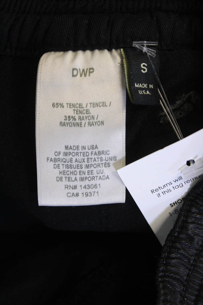DWP Women Jogger Pants Black Zip Tencel Rayon Size S