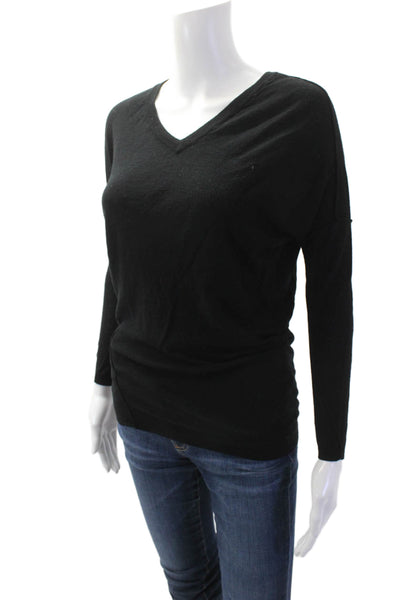Vince Women Black V-Neck Basic Long Sleeve Sweater Size S