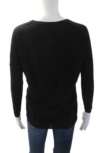 Vince Women Black V-Neck Basic Long Sleeve Sweater Size S