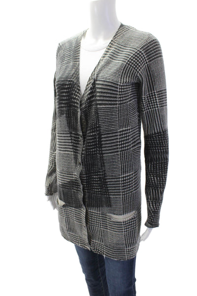 Lucien Pellat-Finet Unisex Black Cashmere Check V-Neck Cardigan Size S