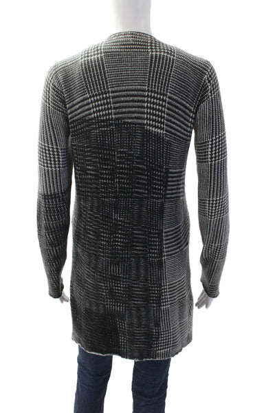 Lucien Pellat-Finet Unisex Black Cashmere Check V-Neck Cardigan Size S