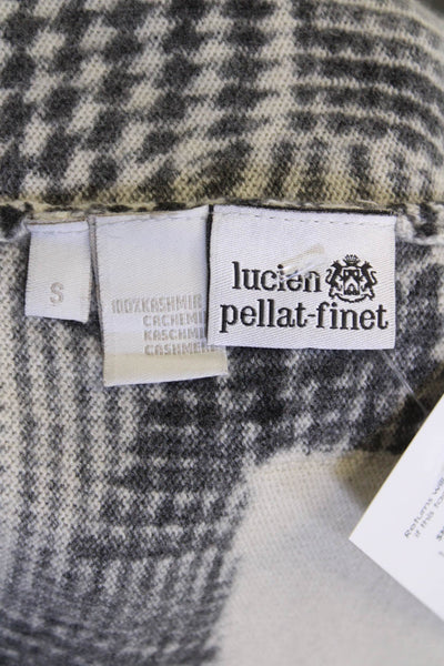 Lucien Pellat-Finet Unisex Black Cashmere Check V-Neck Cardigan Size S