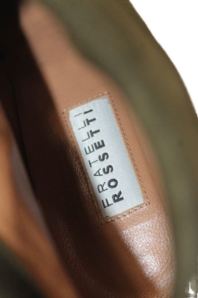 Fratelli Rossetti Women's Lace Up Tassel Suede Leather Ankle Boots Green Size 38