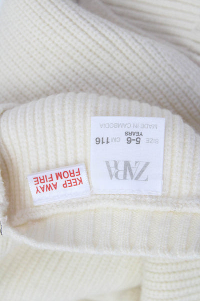 Zara Childrens Girls Sleeveless Tie Sides Shell Sweater White Size 5