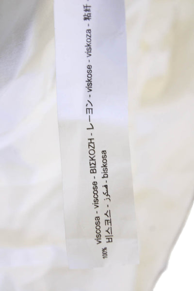 Zara Womens Collared Viscose Button-Up Long Sleeve Blouse White Size S