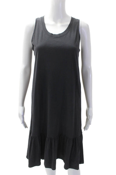 Leallo Women Tank Shift Dress Black Cotton Sleeveless Size S
