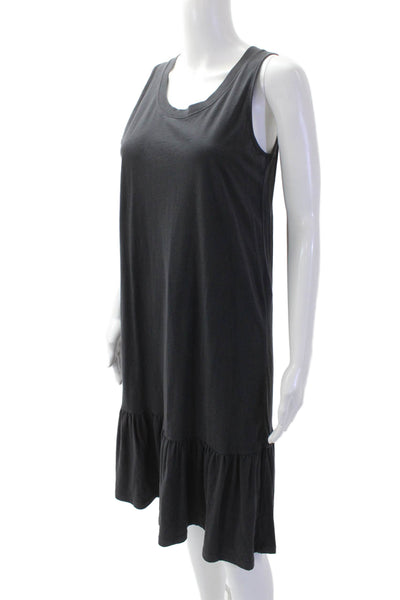 Leallo Women Tank Shift Dress Black Cotton Sleeveless Size S