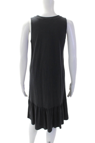 Leallo Women Tank Shift Dress Black Cotton Sleeveless Size S