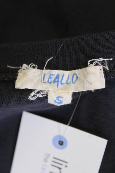 Leallo Women Tank Shift Dress Black Cotton Sleeveless Size S