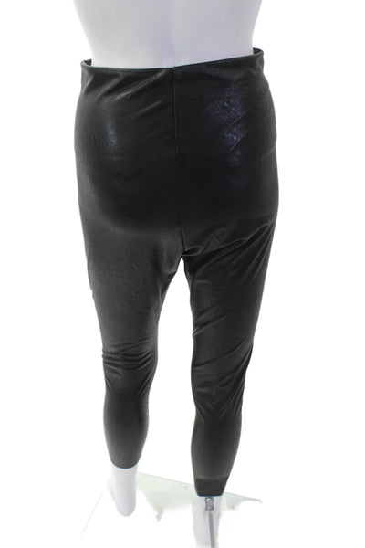 Commando Women Ankle Jeggings Black Biker Solid Size L