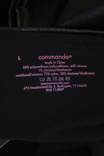 Commando Women Ankle Jeggings Black Biker Solid Size L