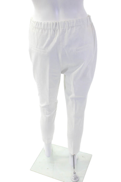 Lysse Women Ankle Pants White 100% Silk Classic Size M