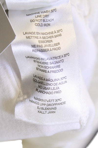 Lysse Women Ankle Pants White 100% Silk Classic Size M