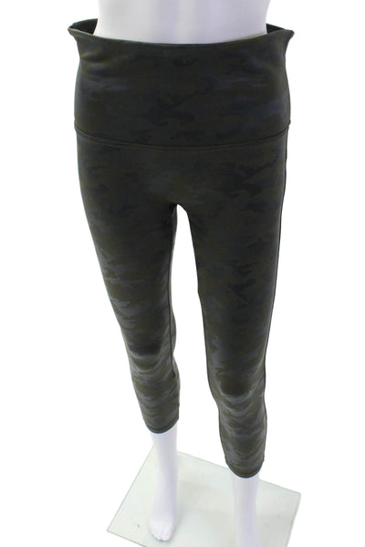 Spanx Women Ankle Cropped Camouflage Dark Gray Leggings Size XL