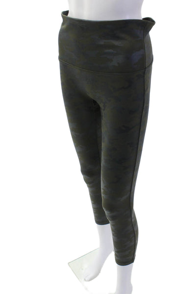 Spanx Women Ankle Cropped Camouflage Dark Gray Leggings Size XL