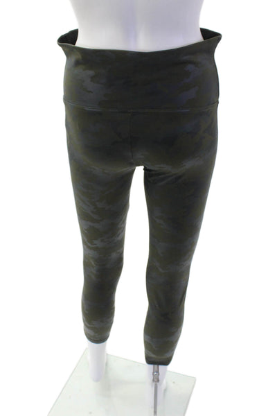 Spanx Women Ankle Cropped Camouflage Dark Gray Leggings Size XL