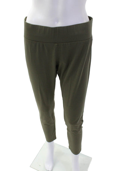 A'nue Ligne Women Ankle Cropped Pants Green 88% TACTEL Size L