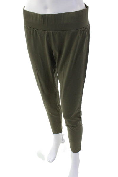 A'nue Ligne Women Ankle Cropped Pants Green 88% TACTEL Size L