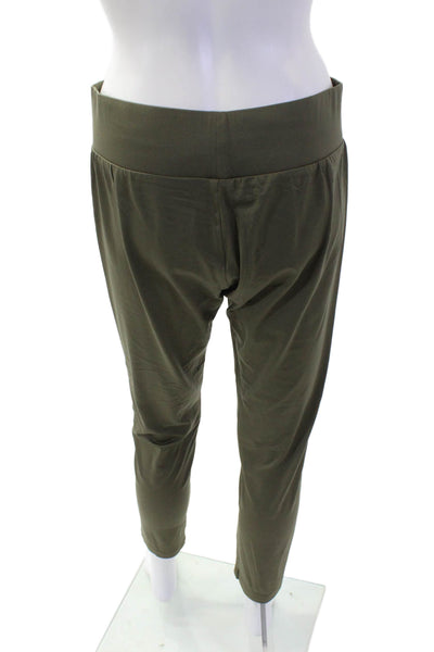 A'nue Ligne Women Ankle Cropped Pants Green 88% TACTEL Size L
