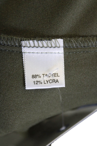 A'nue Ligne Women Ankle Cropped Pants Green 88% TACTEL Size L