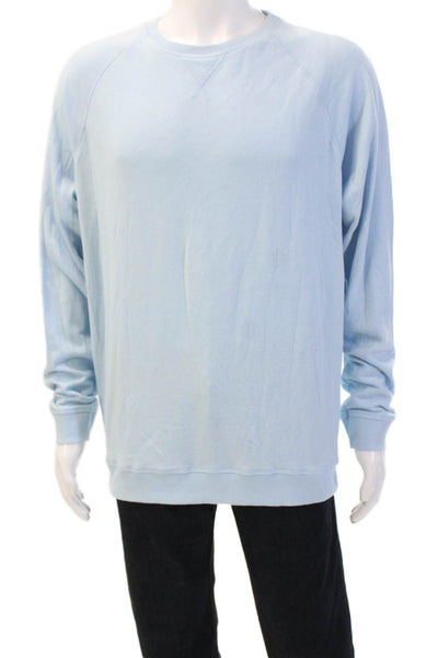 Johnnie-O Men Pullover Sweatshirts Light Blue Crew Neck 60/40 Cotton Size L