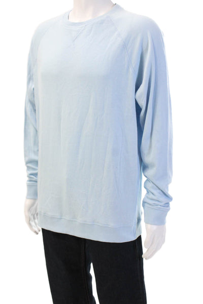 Johnnie-O Men Pullover Sweatshirts Light Blue Crew Neck 60/40 Cotton Size L