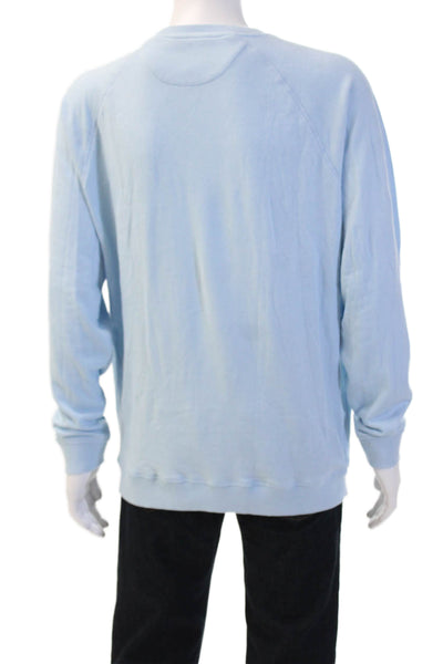 Johnnie-O Men Pullover Sweatshirts Light Blue Crew Neck 60/40 Cotton Size L