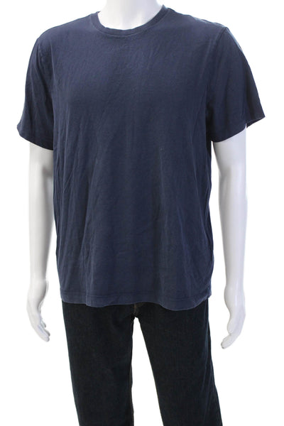 J Crew Mens Dark Blue 100% Cotton Crew Neck T-Shirt Short Sleeve Size L