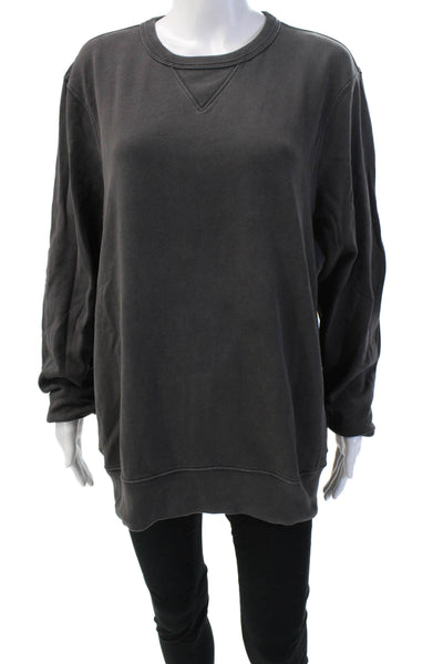 J Crew Unisex Dark Gray Pullover Sweatshirt 100% Cotton Size L