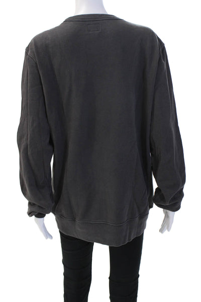 J Crew Unisex Dark Gray Pullover Sweatshirt 100% Cotton Size L