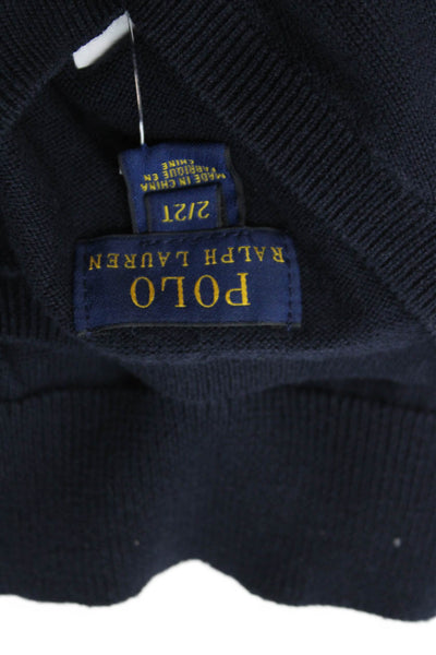 Polo Ralph Lauren Boys Cotton V-Neck Sleeveless Vest Dark Blue Size 2T