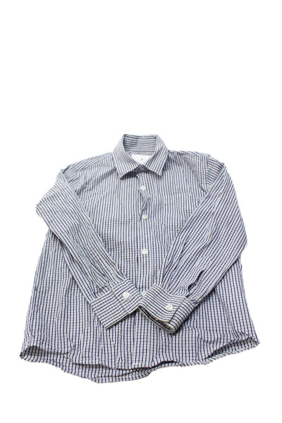 Appaman Boys Cotton Collared Button Front Geometric Print Shirt Blue Size 7