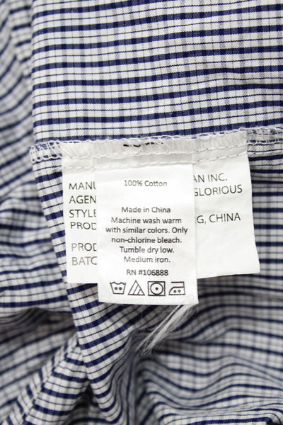 Appaman Boys Cotton Collared Button Front Geometric Print Shirt Blue Size 7
